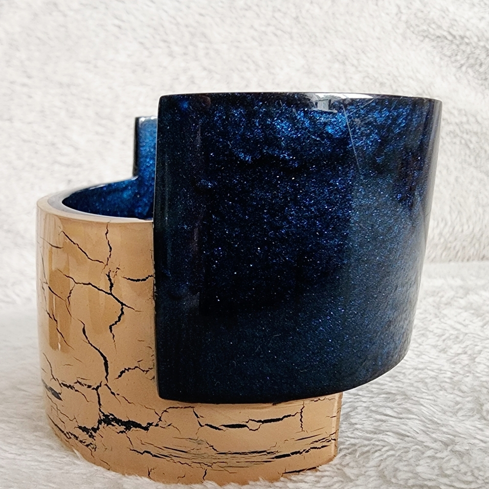 Zsiska Navy & Cream Kontrast Bracelet Cuff